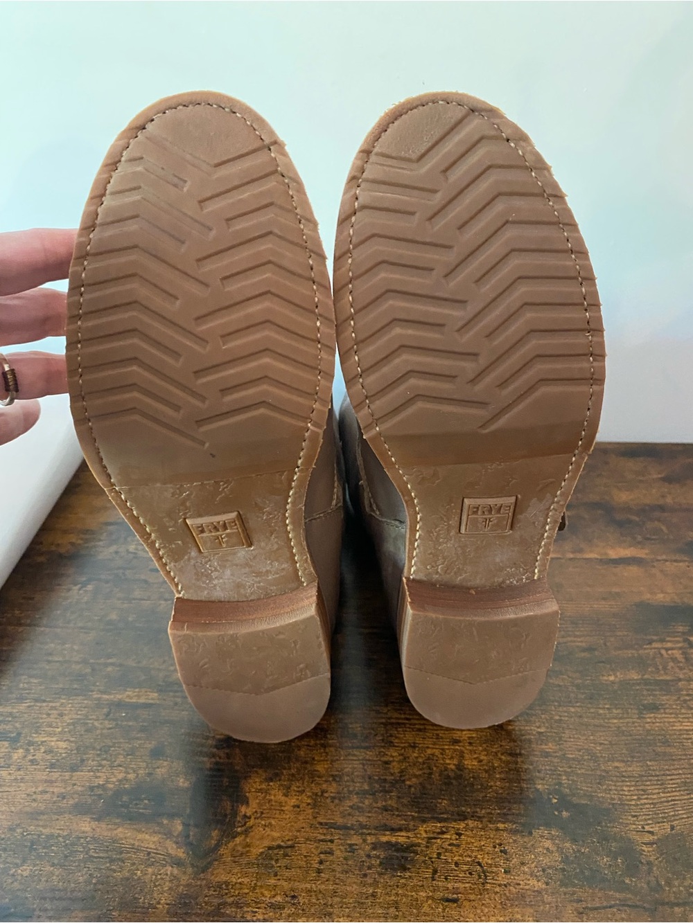 Frye Veronica Flex Short Taupe Leather Boots - Picture 11 of 13